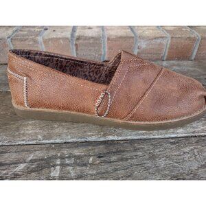 Bobs from Skechers Loafers Gypsy Chestnut Faux Suede Flats Slip On Size 8.5